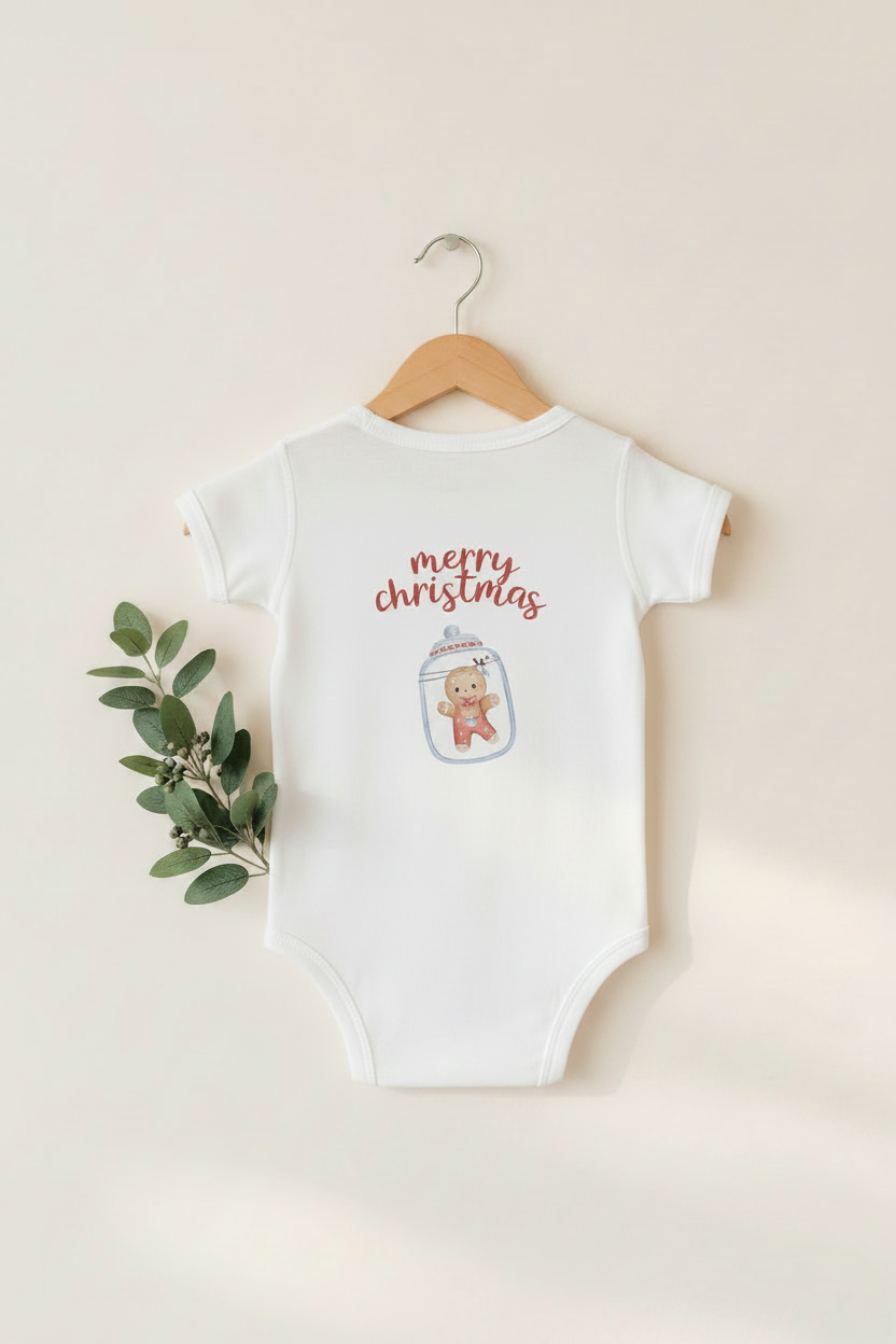 My First Christmas Personalized Gingerbread Baby Onesie