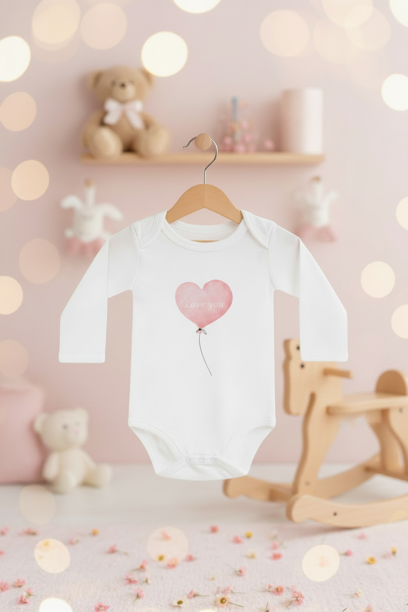 Our 1st Mothers Day Pink Bunny Baby Onesie Long Slewp