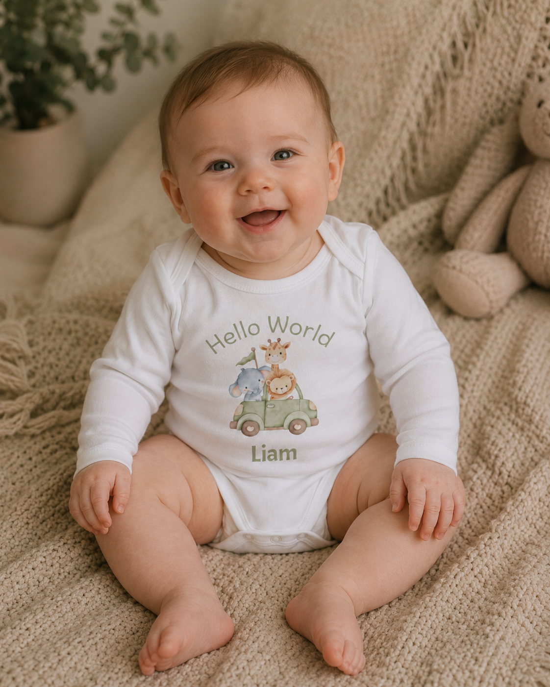 Hello World Babygrow Personalised