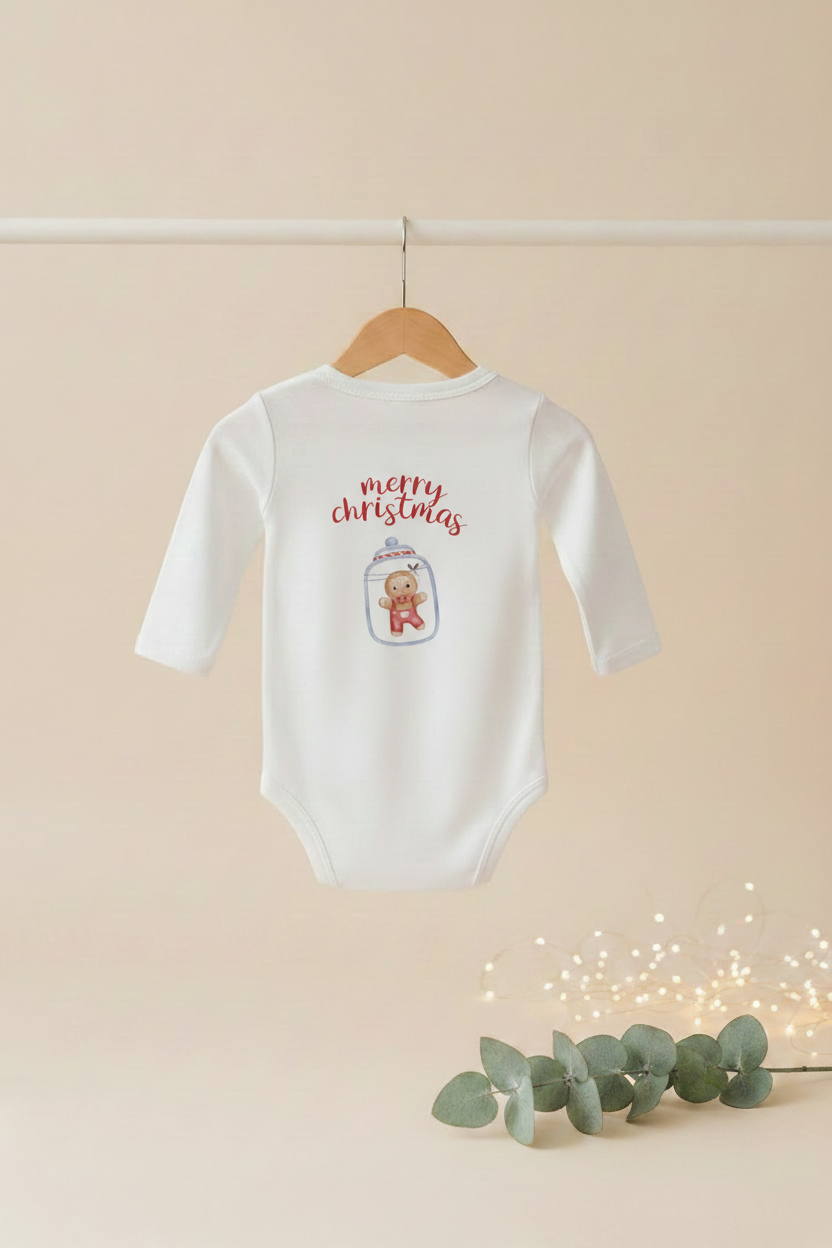 My First Christmas Personalized Gingerbread Baby Onesie