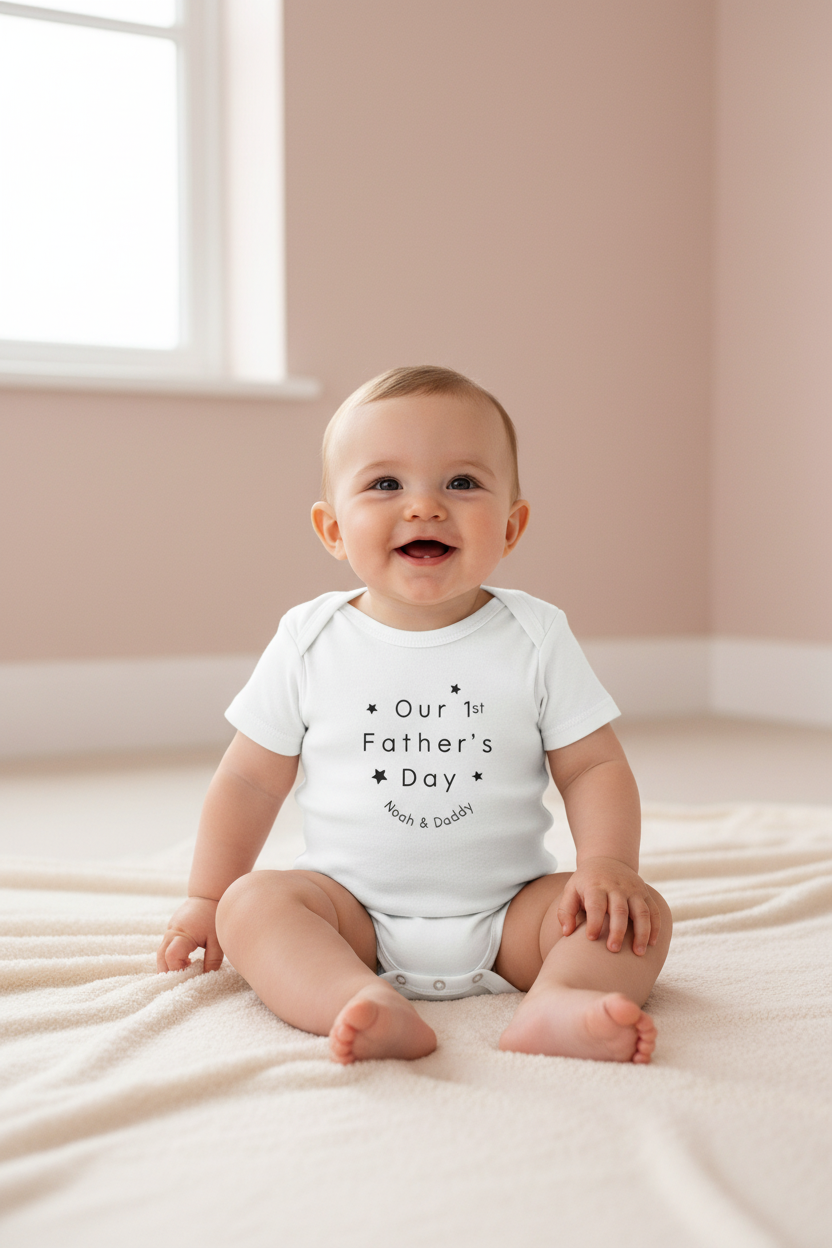 Personalised First Fathers Day Babygrow